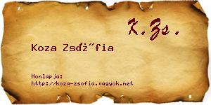 Koza Zsófia névjegykártya